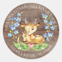 かわいい鹿ベビーシャワー差出人住所ラベル