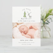 かわいい鹿ミニマル写真誕生のお知らせ サンキューカード (スタンド正面)