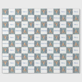 かわいい鹿メリークリスマスキッズホリデー ラッピングペーパー (フラット)