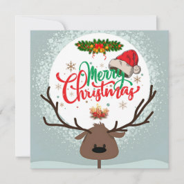 かわいい鹿メリークリスマス願いカード 招待状