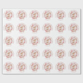 かわいい鹿文字ピンククリスマスラッピング紙 ラッピングペーパー (フラット)