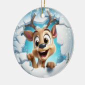 かわいい鹿3D セラミックオーナメント (左)