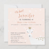 かわいい鹿 |キッズウィンター誕生日 招待状 (正面)