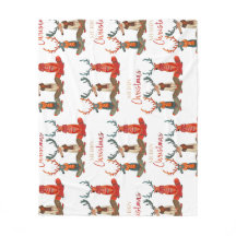 かわいい鹿。スカーフのクリスマスディアー。フェスティバル気分