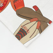 かわいい鹿。スカーフのクリスマスディアー。フェスティバル気分 フリースブランケット (角)