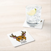 かわいい鹿 スクエアペーパーコースター (インサイチュ)