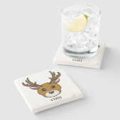 かわいい鹿 ストーンコースター (横)