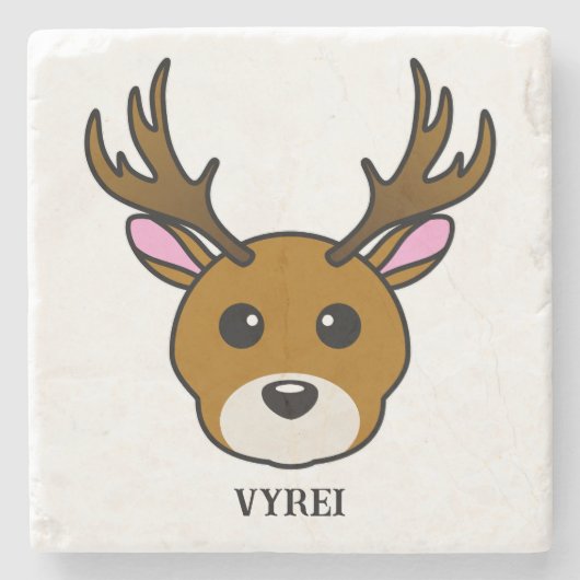 かわいい鹿 ストーンコースター (正面)