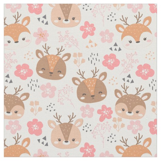 かわいい鹿 ファブリック (クローズアップ)