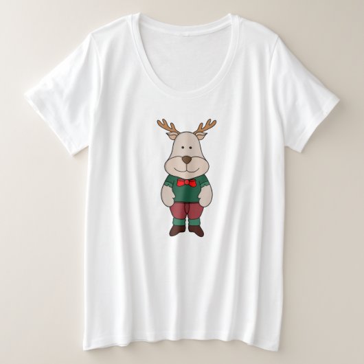 かわいい鹿 プラスサイズTシャツ (デザイン正面)