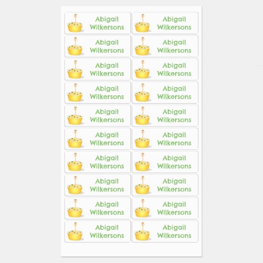 かわいい麺のヘビの漫画パーソナライズされた ラベル (シート)