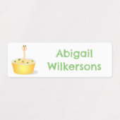 かわいい麺のヘビの漫画パーソナライズされた ラベル (デザイン1)