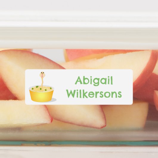 かわいい麺のヘビの漫画パーソナライズされた ラベル (貼付)