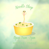 かわいい麺スネークアニメイラストレーションユーモア ウィンドウサイン (シート3)