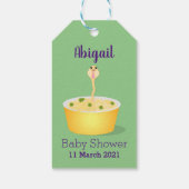 かわいい麺スネークアニメイラストレーションユーモア ギフトタグ (裏面)