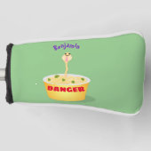 かわいい麺スネークアニメイラストレーションユーモア ゴルフヘッドカバー (正面)