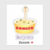 かわいい麺スネークアニメイラストレーションユーモア シール (シート)