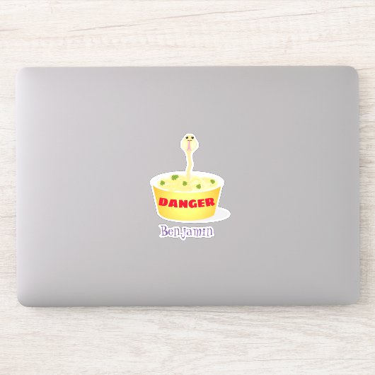 かわいい麺スネークアニメイラストレーションユーモア シール (コンピューター)