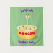 かわいい麺スネークアニメイラストレーションユーモア タペストリー (正面)