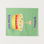 かわいい麺スネークアニメイラストレーションユーモア タペストリー (正面(横))