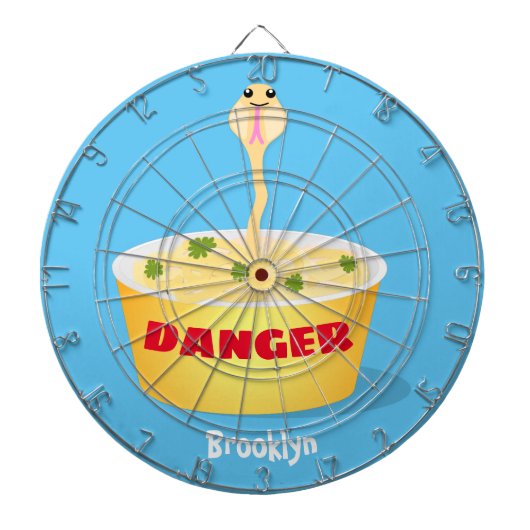 かわいい麺スネークアニメイラストレーションユーモア ダーツボード (正面)