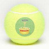 かわいい麺スネークアニメイラストレーションユーモア テニスボール (裏面)