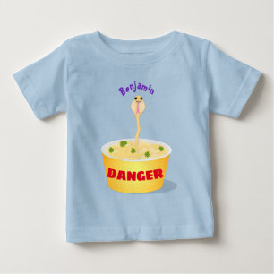 かわいい麺スネークアニメイラストレーションユーモア ベビーTシャツ