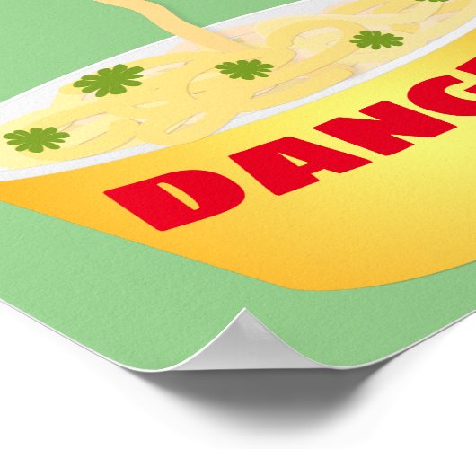 かわいい麺スネークアニメイラストレーションユーモア ポスター (角)