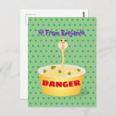 かわいい麺スネークアニメイラストレーションユーモア ポストカード (正面/裏面)