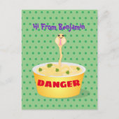 かわいい麺スネークアニメイラストレーションユーモア ポストカード (正面)