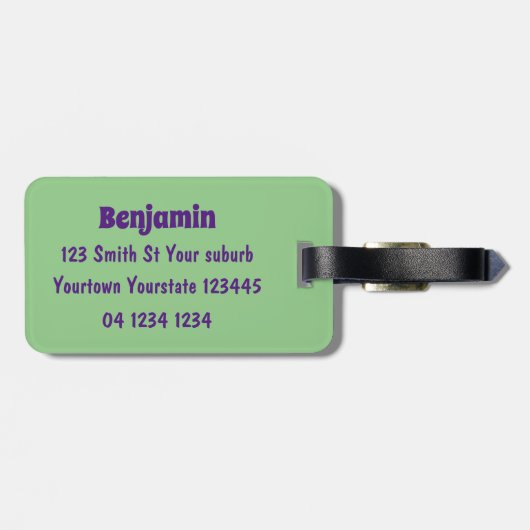 かわいい麺スネークアニメイラストレーションユーモア ラゲッジタグ (裏面横)