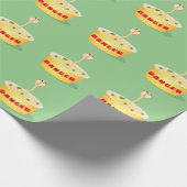 かわいい麺スネークアニメイラストレーションユーモア ラッピングペーパー (角)