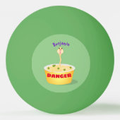 かわいい麺スネークアニメイラストレーションユーモア 卓球ボール (裏面)