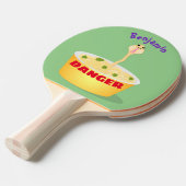 かわいい麺スネークアニメイラストレーションユーモア 卓球ラケット (正面アングル)
