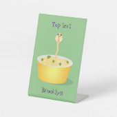 かわいい麺スネークアニメイラストレーションユーモア 台座サイン (正面)