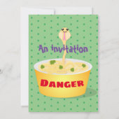 かわいい麺スネークアニメイラストレーションユーモア 招待状 (裏面)