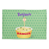 かわいい麺スネークアニメイラストレーションユーモア 枕カバー (裏面)