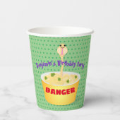 かわいい麺スネークアニメイラストレーションユーモア 紙コップ (裏面)