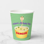 かわいい麺スネークアニメイラストレーションユーモア 紙コップ (正面)