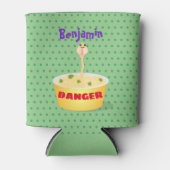 かわいい麺スネークアニメイラストレーションユーモア 缶クーラー (正面)