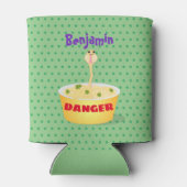 かわいい麺スネークアニメイラストレーションユーモア 缶クーラー (裏面)