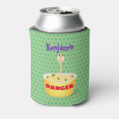 かわいい麺スネークアニメイラストレーションユーモア 缶クーラー (缶裏面)