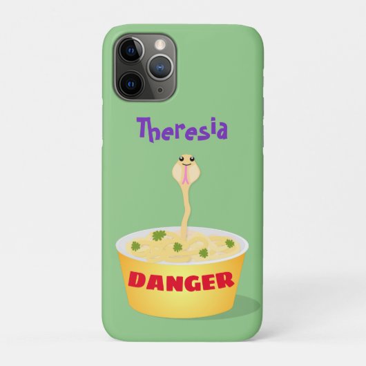 かわいい麺スネークアニメイラストレーションユーモア Case-Mate iPhoneケース (裏)