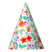 かわいい麺プライドレインボーパターン パーティーハット (裏面)