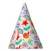 かわいい麺プライドレインボーパターン パーティーハット (右)