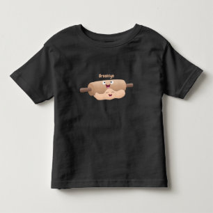 かわいい麺棒と生地のパステルカラー焼き菓子漫画 トドラーTシャツ