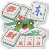 かわいい麻雀カエルゲーマー シール (正面)