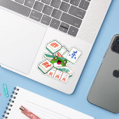 かわいい麻雀カエルゲーマー シール (ノートパソコンとiPhone)