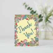 かわいい黄色ありがとうネズミマウスウッドランド ポストカード (スタンド正面)