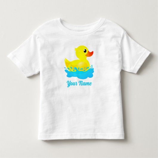 かわいい黄色いアヒルが飛び散る トドラーTシャツ (正面)